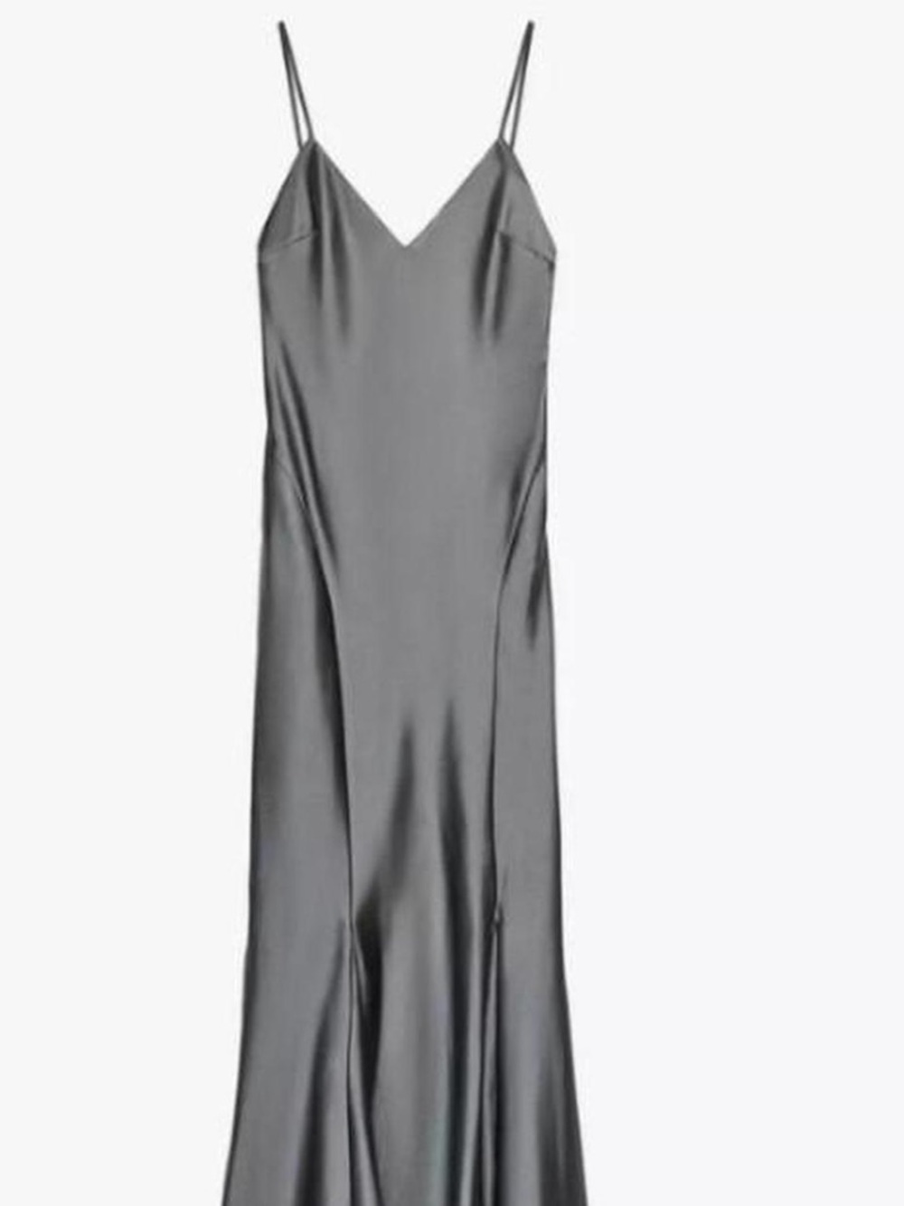 Zara Charcoal Gray Slip Maxi Dress - Picture 5 of 5